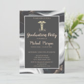 大理石エレガント石、ナース卒業パーティー 招待状 (スタンド正面)