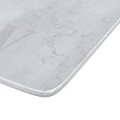 大理石エレガント素朴石灰色モノグラム名 カッティングボード (角)