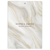 大理石エレガント背景金ゴールドグリッターシンプル文字 クリップボード (裏面)