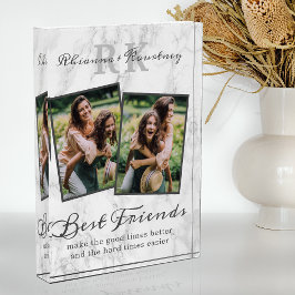 大理石エレガント製の最高の友だち写真 フォトブロック