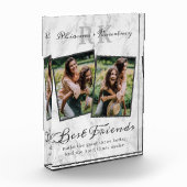 大理石エレガント製の最高の友だち写真 フォトブロック (左)