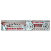 大理石エレガント製の柱、赤青内装デザイン デスクネームプレート (正面)