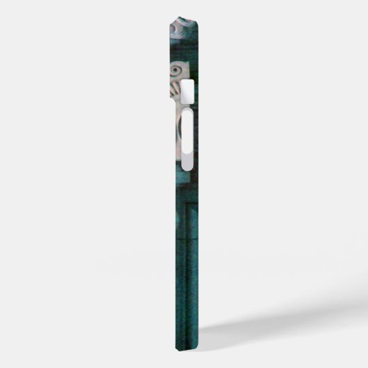 大理石エレガント製カラム、ピンクブルー宝石モノグラム Case-Mate iPhoneケース (裏面 / 左)