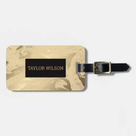 大理石エレガント金ゴールドと黒 ラゲッジタグ