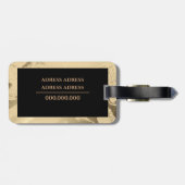 大理石エレガント金ゴールドと黒 ラゲッジタグ (裏面横)