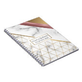 大理石エレガント金ゴールドバラ金ゴールドデザイン ノートブック (右側)