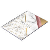 大理石エレガント金ゴールドバラ金ゴールドデザイン ノートブック (左側)