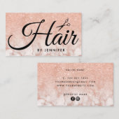 大理石エレガント金ゴールドヘアスタイリスト 名刺 (正面/裏面)