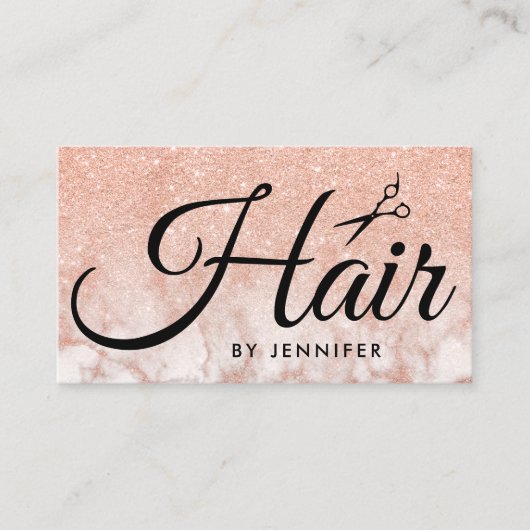 大理石エレガント金ゴールドヘアスタイリスト 名刺 (正面)