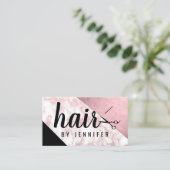 大理石エレガント金ゴールドヘアスタイリスト 名刺 (スタンド正面)