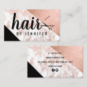 大理石エレガント金ゴールドヘアスタイリスト 名刺 (正面/裏面)