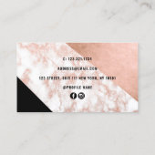 大理石エレガント金ゴールドヘアスタイリスト 名刺 (裏面)