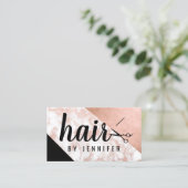 大理石エレガント金ゴールドヘアスタイリスト 名刺 (スタンド正面)