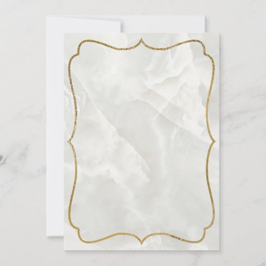 大理石エレガント金ゴールドベビーガールズバプテスマ 招待状 (裏面)