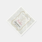 大理石エレガント金ゴールドベビーバプテスマ披露宴 スタンダードカクテルナプキン (角)