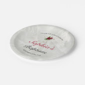 大理石エレガント金ゴールドベビーバプテスマ披露宴 ペーパープレート (アングル)