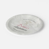 大理石エレガント金ゴールドベビーバプテスマ披露宴 ペーパープレート (アングル)