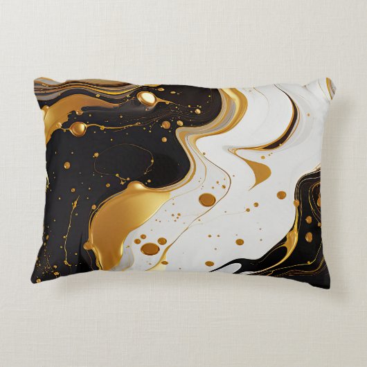 大理石エレガント金ゴールドラグジュアリーグラーフェミニンム アクセントクッション (裏面)