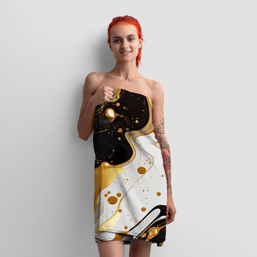 大理石エレガント金ゴールドラグジュアリーグラーフェミニンム バスタオルセット