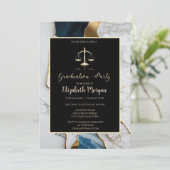 大理石エレガント金ゴールド法学校卒業会 招待状 (スタンド正面)