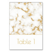 大理石エレガント金ゴールド結婚静脈のテーブル番号 テーブルナンバー (裏面)