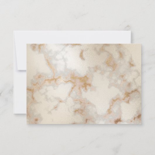 *~*大理石エレガント金ゴールド脈AR2結婚式RSVP 出欠カード (裏面)