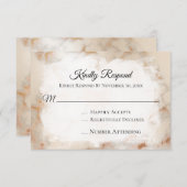 *~*大理石エレガント金ゴールド脈AR2結婚式RSVP 出欠カード (正面/裏面)