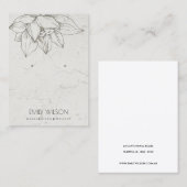 大理石エレガント銀蓮花シンプル飾り 名刺 (正面/裏面)