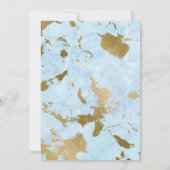 大理石エレガント青風船誕生日 招待状 (裏面)