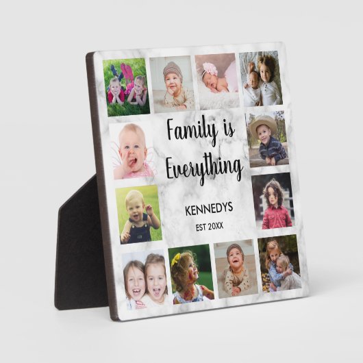 大理石エレガント12フォトコラージファミリー引用文 フォトプラーク (正面)