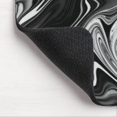 大理石エレガント7 – 液体黒と白 マウスパッド (コーナー)