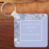 大理石カスタマイズ可能な正方形の名刺 キーホルダー (正面)