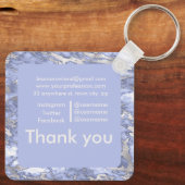 大理石カスタマイズ可能な正方形の名刺 キーホルダー (裏面)