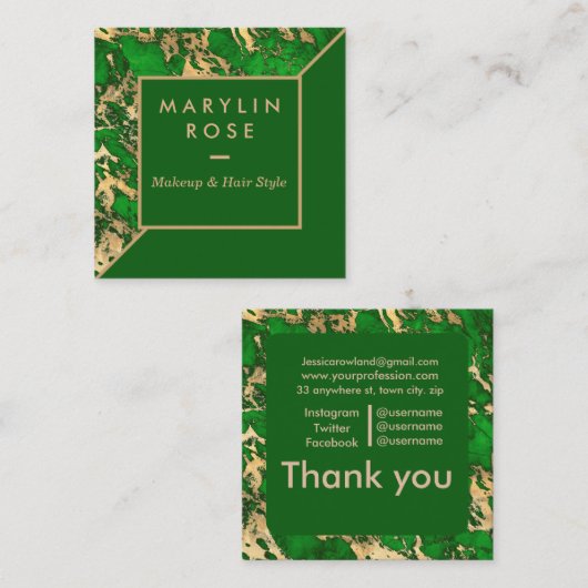 大理石カスタマイズ スクエア名刺 (正面/裏面)