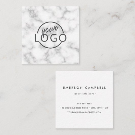 大理石カスタムのロエレガントゴ スクエア名刺 (正面/裏面)