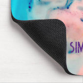 大理石カスタムインク旋回ブルーピンクマウスパッドマット マウスパッド (コーナー)