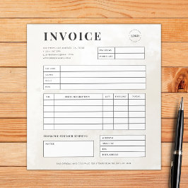 大理石カスタムロゴ小規模企業の請求書受領書 ノートパッド