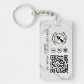 大理石カスタムロゴQRソーシャルマーケティング公証人 キーホルダー (正面)