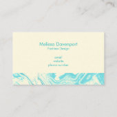 大理石カッコいいデザインターコイズとクリーム 名刺 (裏面)