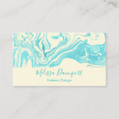 大理石カッコいいデザインターコイズとクリーム 名刺 (正面)