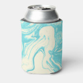 大理石カッコいいデザインターコイズとクリーム 缶クーラー (缶裏面)
