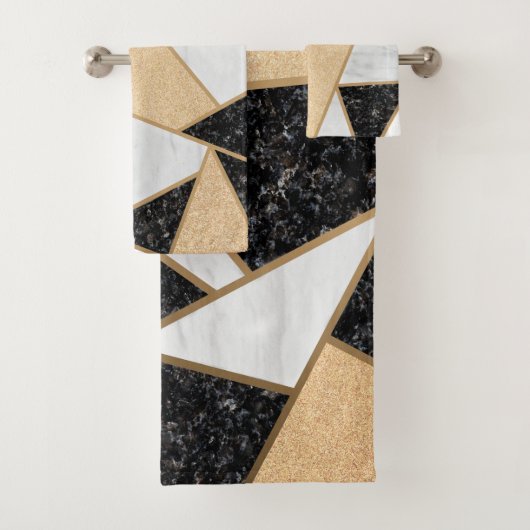 大理石カッコいい石幾何学模様 バスタオルセット (インサイチュ)