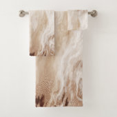 大理石カッコいい花崗岩テクスチャブラウン金ゴールド バスタオルセット (インサイチュ)