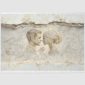 大理石カップルとバラ彫刻X1デコページ 薄葉紙 (正面)