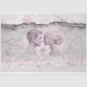 大理石カップルとバラ彫刻X2デコページ 薄葉紙 (正面)