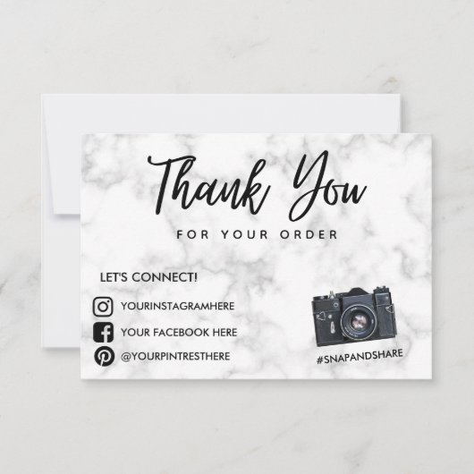 大理石カメラありがとうソーシャルメディア挿入 (正面)