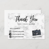 大理石カメラありがとうソーシャルメディア挿入 (正面/裏面)