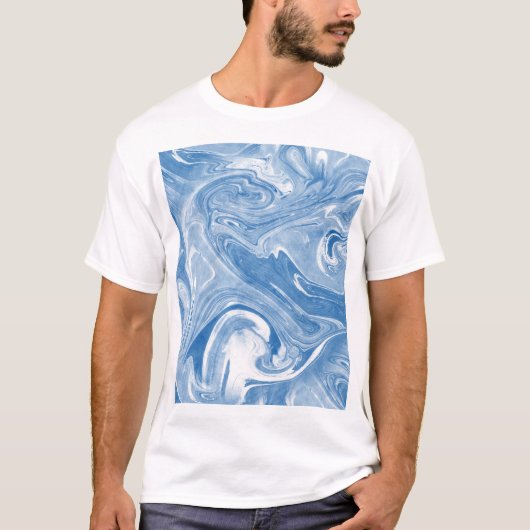 大理石カラフルアートパターン。 Tシャツ (正面)