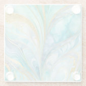 大理石カラフルインクアートガラスコースター ガラスコースター (裏面)