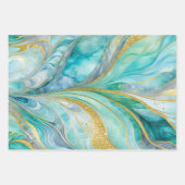 大理石カラフルインクアート包装紙シート ラッピングペーパーシート (正面)